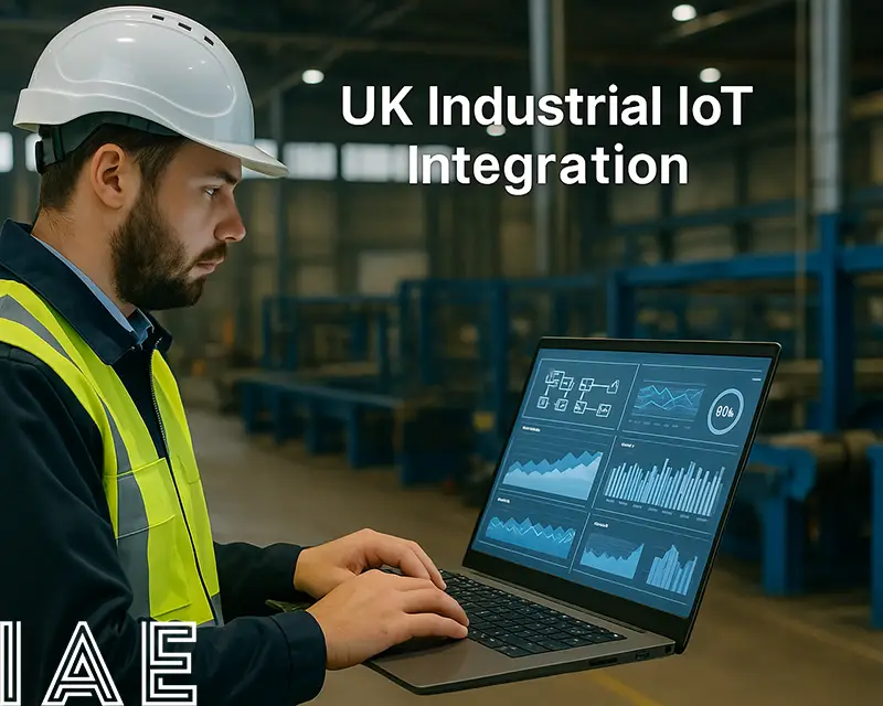 Smart sensor dashboard in a modern UK manufacturing plant